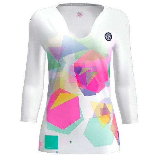 Camiseta Feminina Bidi Badu Kaleido V-Neck White Mix