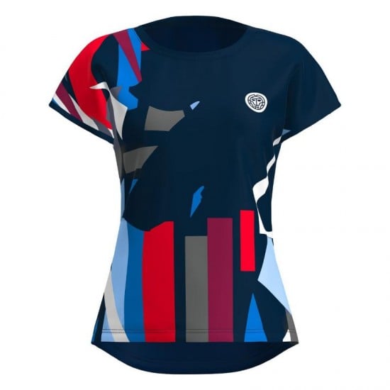 Camiseta Bidi Badu New York Capsleeve Azul Oscuro Rojo Mujer