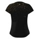 Camiseta Bidi Badu Paris Capsleeve Negro Dorado Mujer