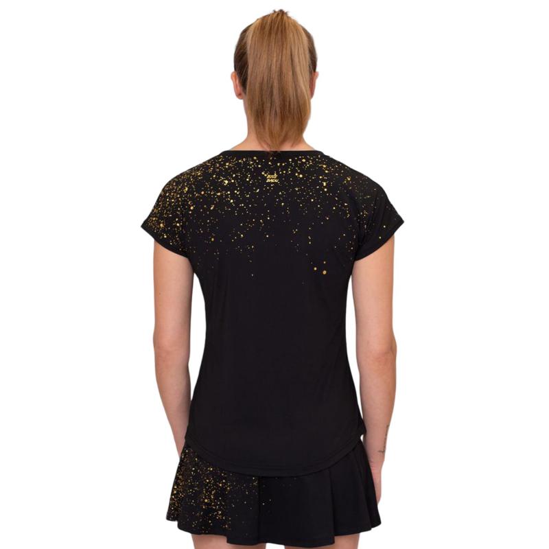 Bidi Badu Paris Capsleeve Black Gold Camiseta Feminina