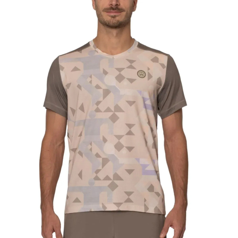 Bidi Badu Paris T-shirt Beige Marrone con Scollo a V