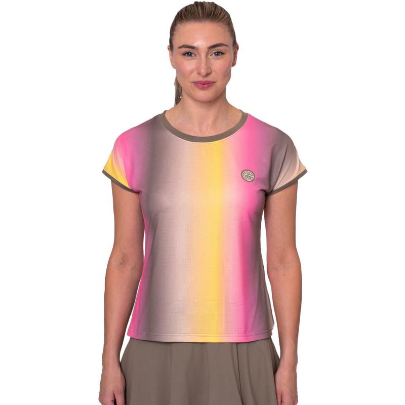 Camiseta Bidi Badu Spectrum Capsleeve Marron Amarillo Mujer
