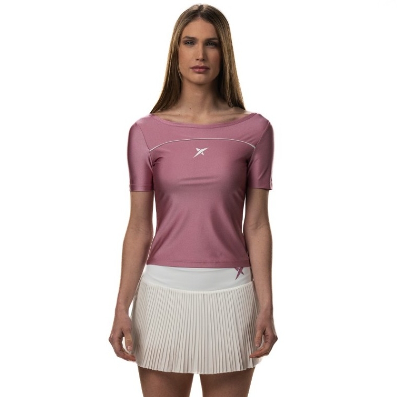 Camiseta Drop Shot Rosa Branca Radiante