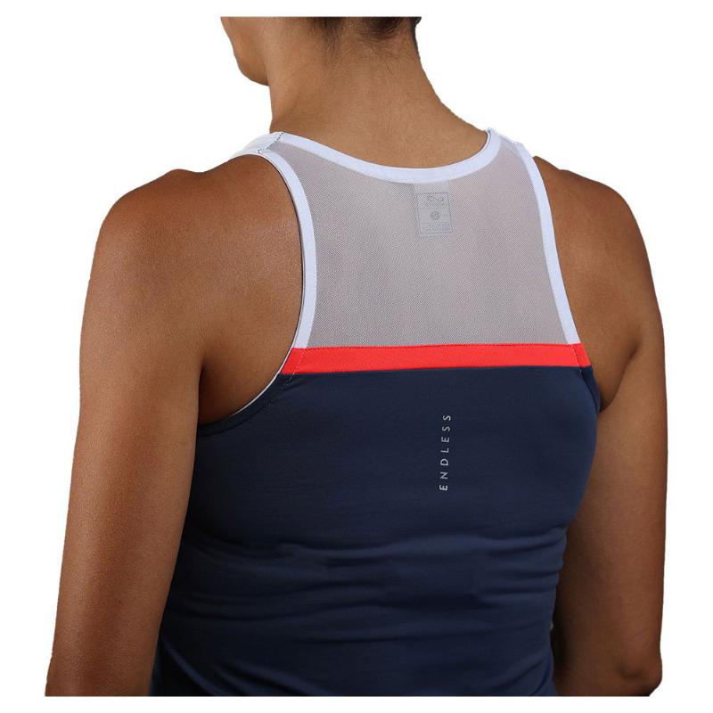 Camiseta de renda sem fim Indigo Blue White