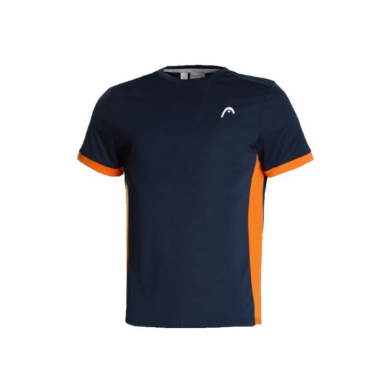 T-shirt Head Slice Bleu Fonce Orange