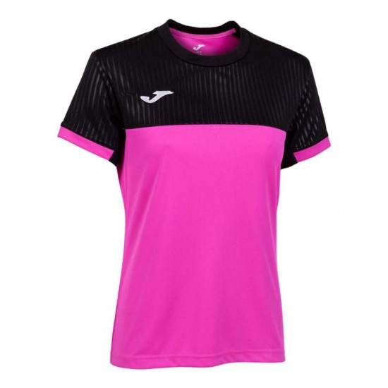 Camiseta Joma Montreal Rosa Preta para Mulheres