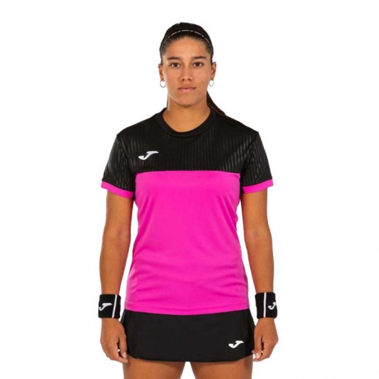 Camiseta Joma Montreal Rosa Preta para Mulheres