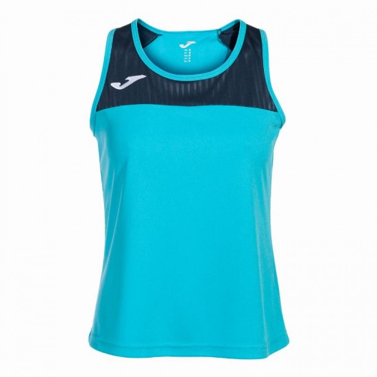 Camiseta Feminina Joma Montreal Turquesa Fluor Marinho