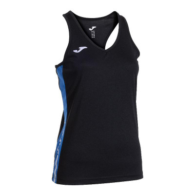Camiseta Joma Olimpida Preta Azul Royal para Mulheres