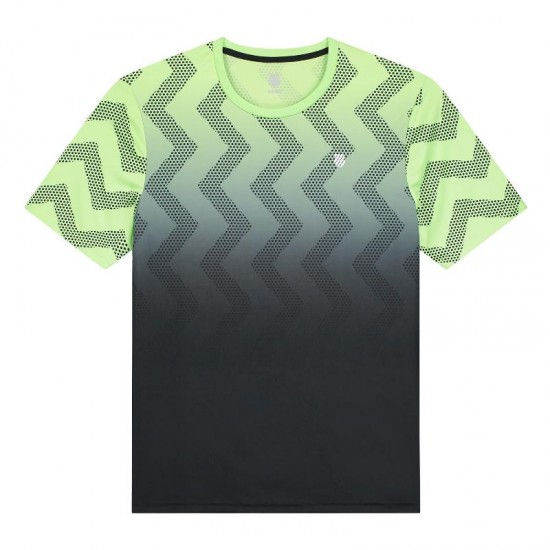 Camiseta Kswiss Hypercourt Print Crew Verde Neon Suave