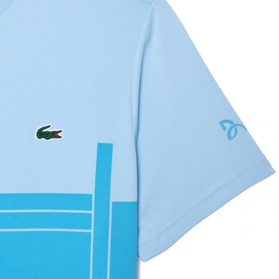 Camiseta Lacoste Novak Djokovic Ultra Dry Azul