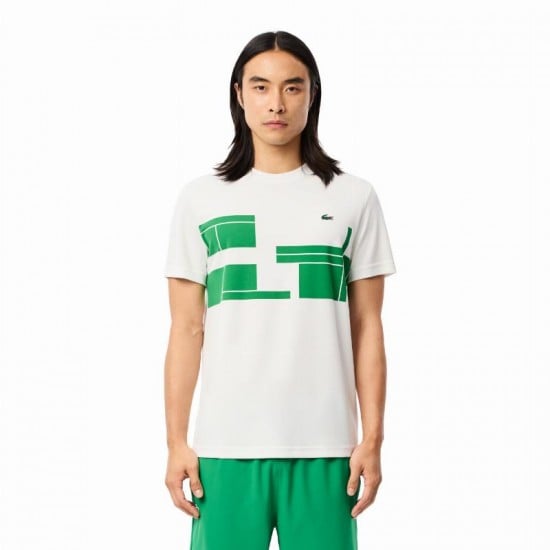 Lacoste Novak Djokovic Ultra Dry White Green T-Shirt