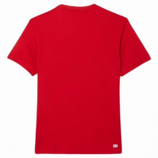 Camiseta Lacoste Novak Djokovic Ultra Dry Rojo Burdeos