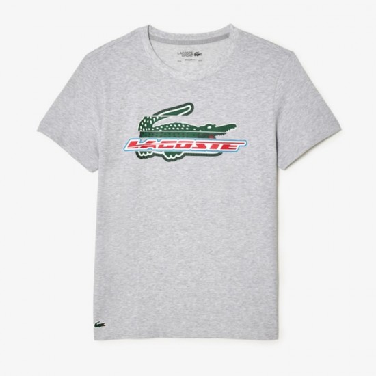 T-shirt Lacoste Sport Algodon Ecologico Grigio