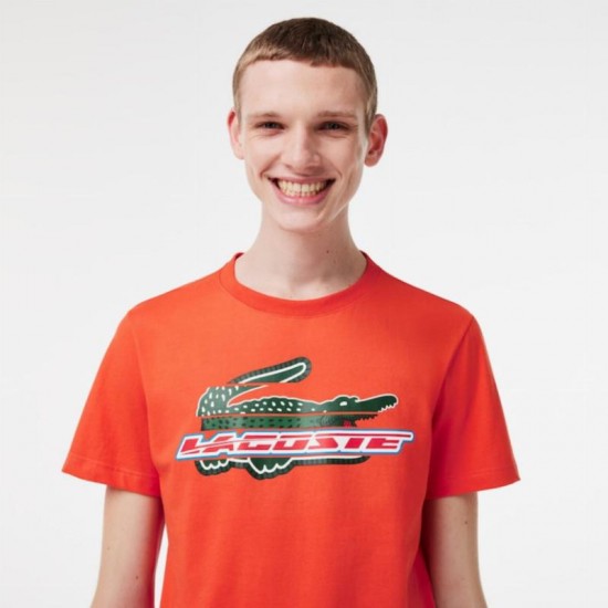 T-shirt Lacoste Sport Algodon Ecologico Arancione