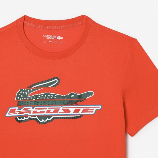 T-shirt Lacoste Sport Algodon Ecologico Arancione