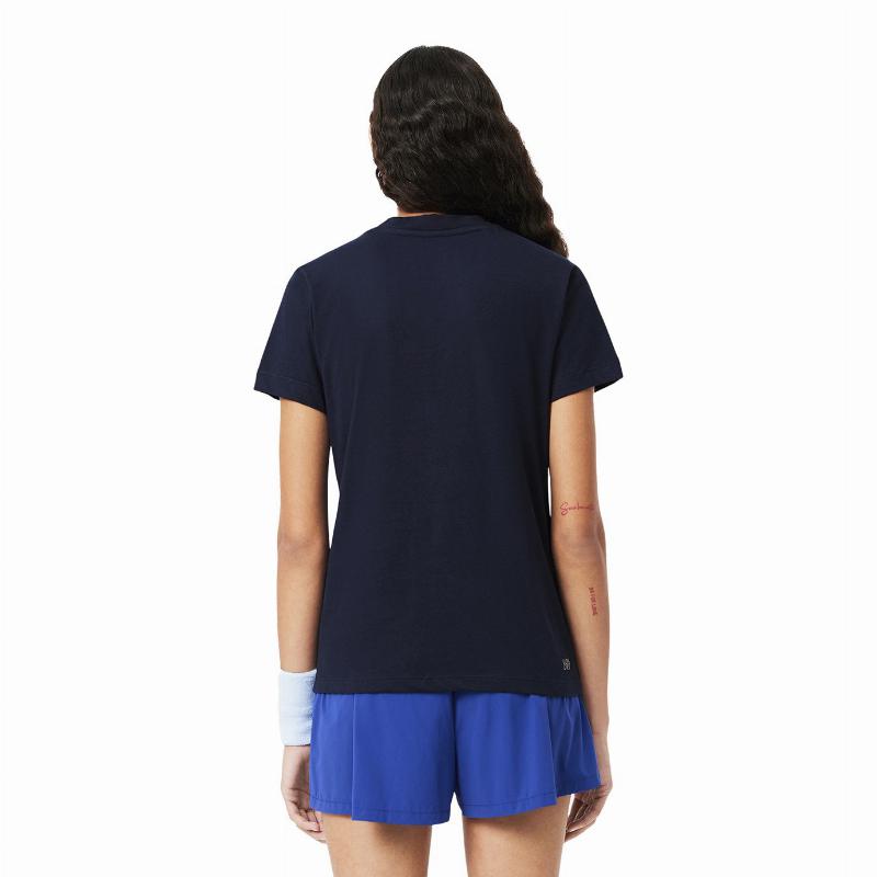 Camiseta Feminina Lacoste Sport Azul Marinho