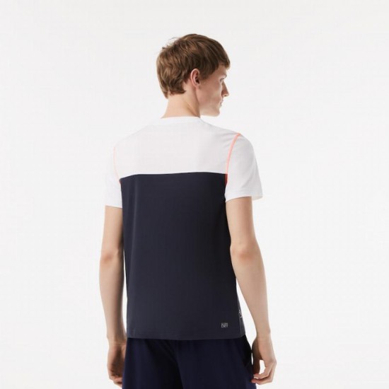 Lacoste Sport Medvedev T-shirt Blanc Bleu Orange