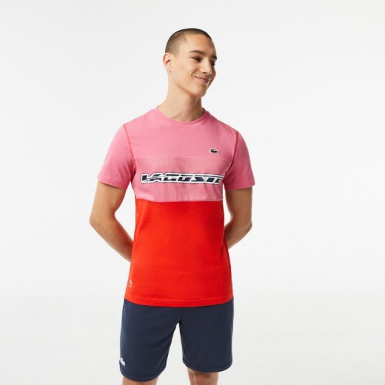 Lacoste Sport Medvedev T-shirt vermelha rosa