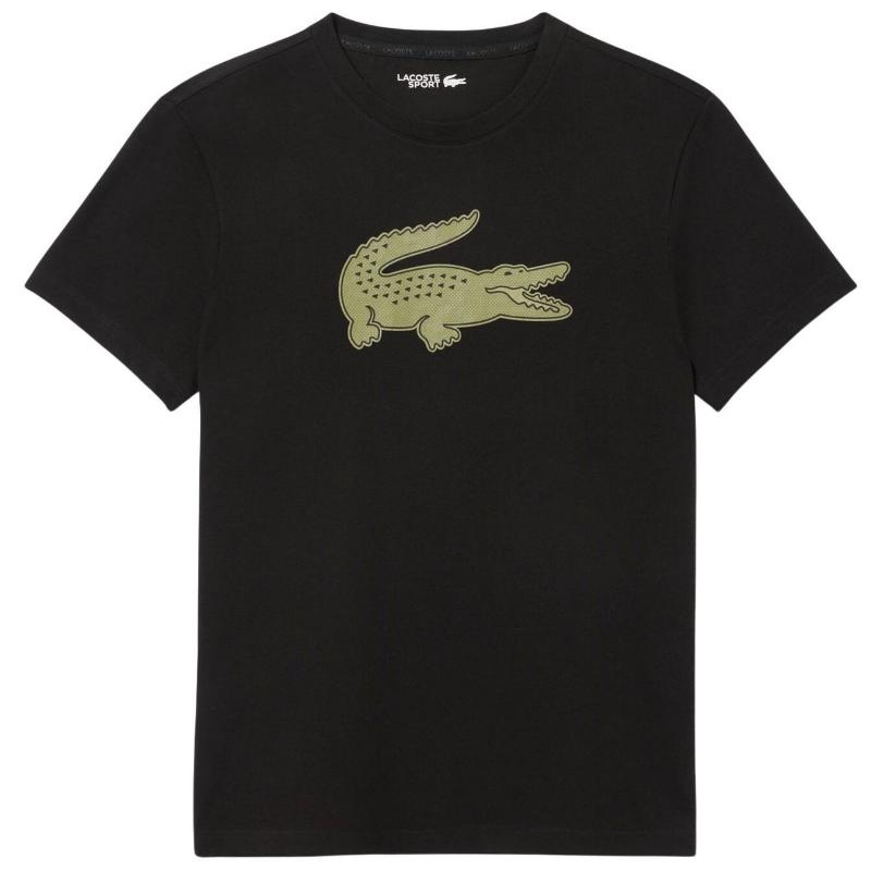 Camiseta Lacoste Sport Preta Caqui