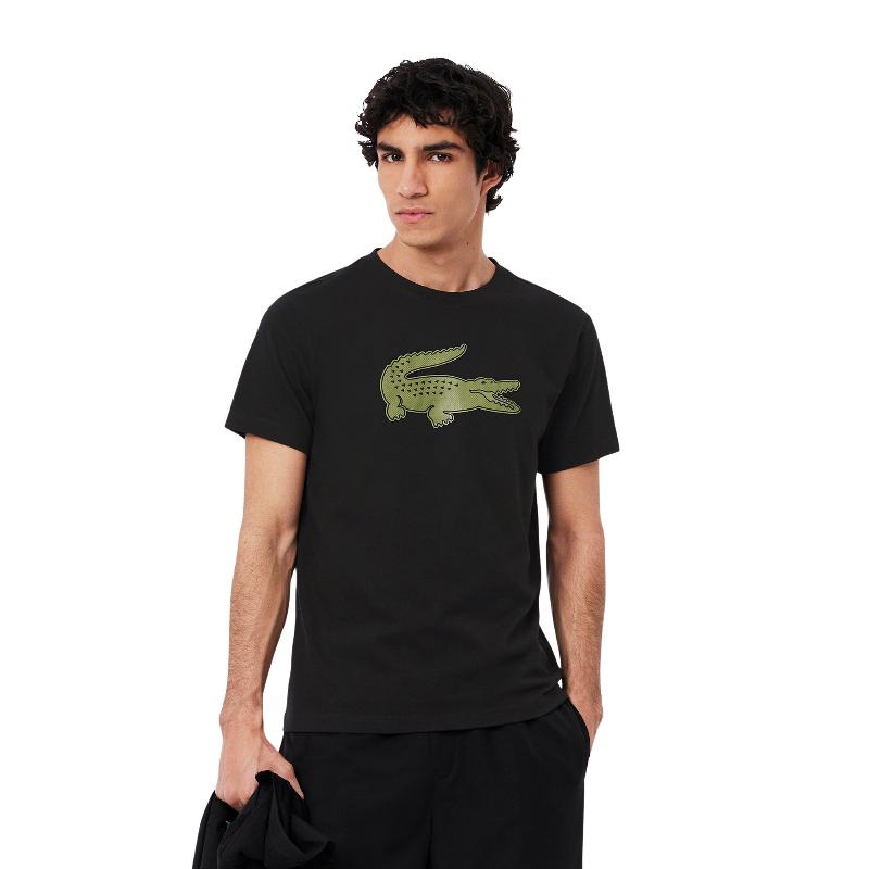 Camiseta Lacoste Sport Preta Caqui