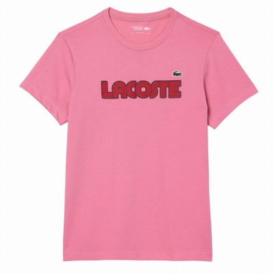 T-shirt Lacoste Sport en maille rose bordeaux