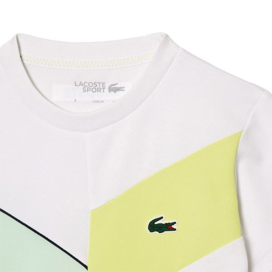 Lacoste Sport Regular Fit T-Shirt Sem Costura Branco Verde