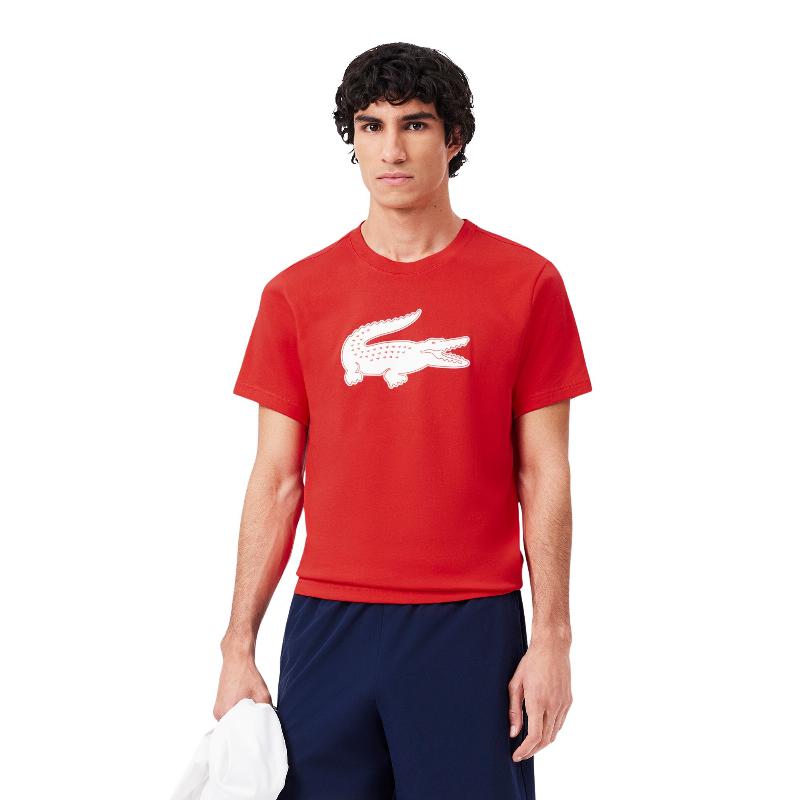 Lacoste Sport Rosso Bianco Maglietta