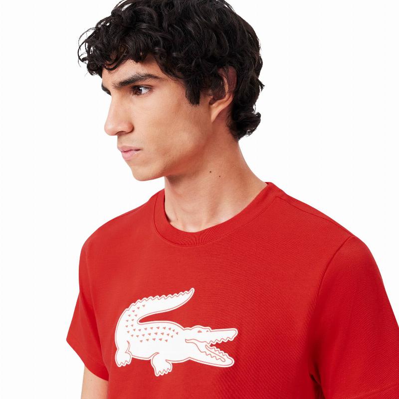 Lacoste Sport Rosso Bianco Maglietta
