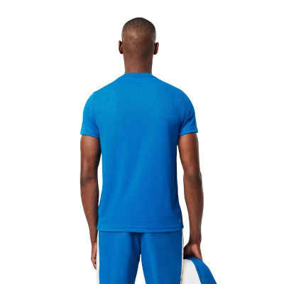Camiseta Lacoste Sport Ultra Dry Azul Branco