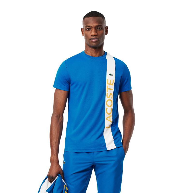 Camiseta Lacoste Sport Ultra Dry Azul Branco