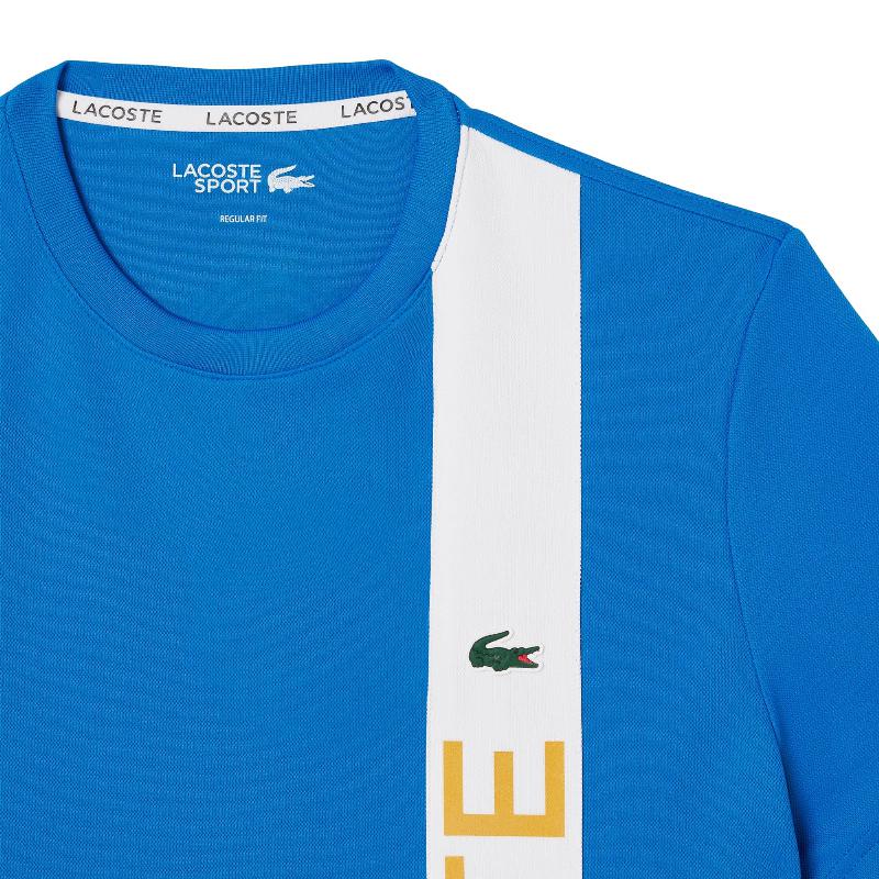 Camiseta Lacoste Sport Ultra Dry Azul Branco