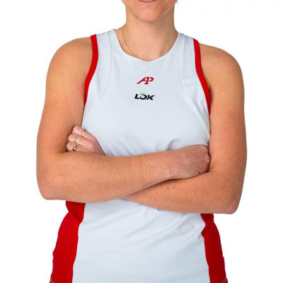 T-shirt femme Lok A1 Padel Elk Blanc Rouge