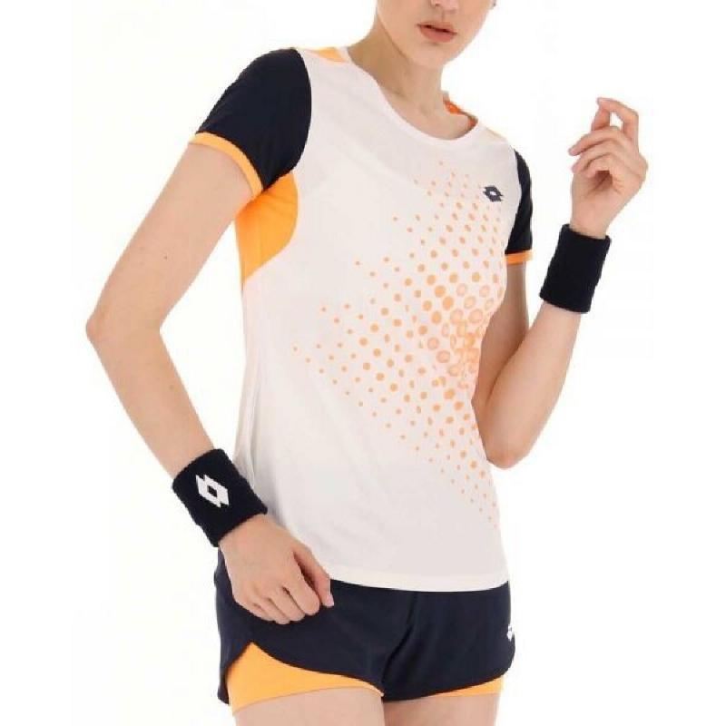 Camiseta Feminina Lotto Top IV Branco Laranja