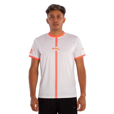 T-shirt Softee Tipex blanc corail fluor