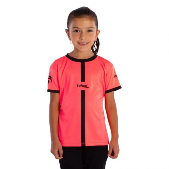Camiseta Softee Tipex Coral Fluor Negro Junior
