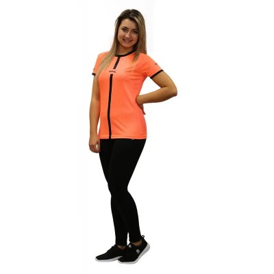 Camiseta Feminina Softee Tipex Coral Fluor Preta