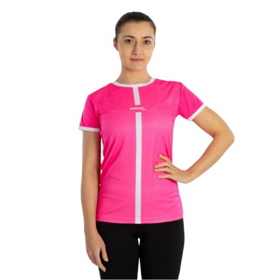 T-shirt donna Softee Tipex fucsia fluo bianco