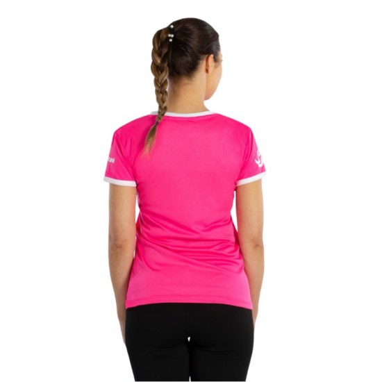 T-shirt donna Softee Tipex fucsia fluo bianco