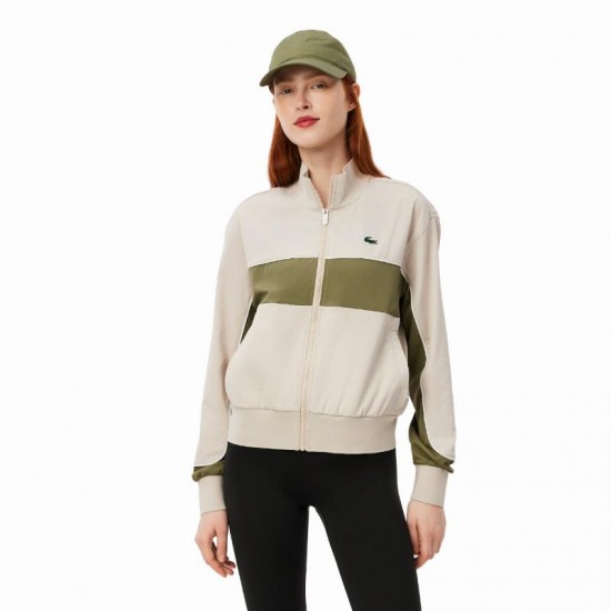 Lacoste Ultra Dry Jacket Grey Khaki Green Women