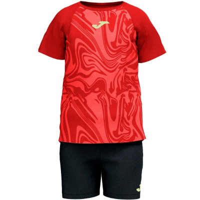Conjunto Joma Camp Coral Preto Júnior