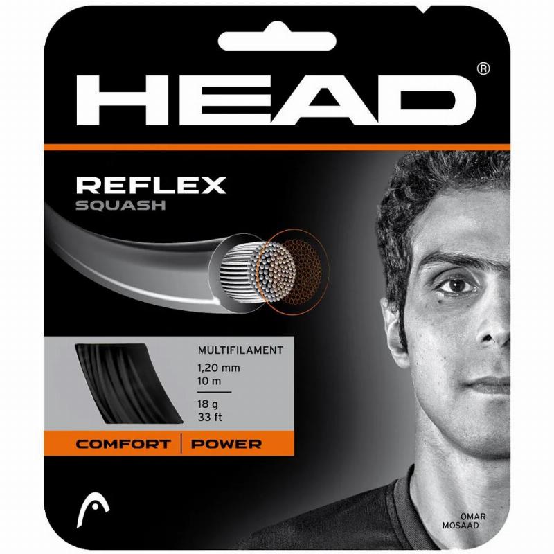 Squash 10m Head Reflex 1,20mm Corda Preta