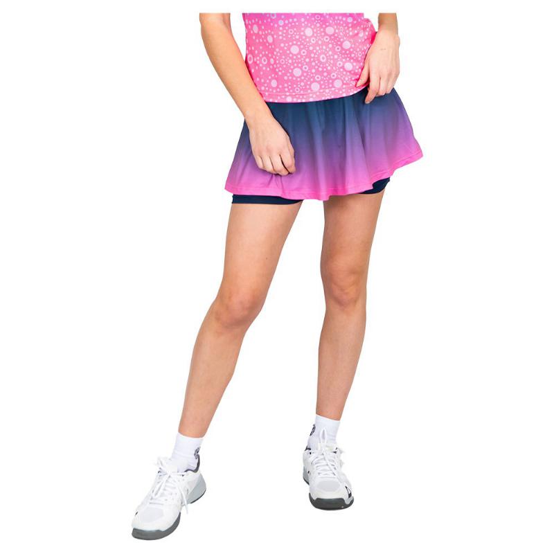 Bidi Badu Colortwist Estampado Rosa Escuro Saia Azul Escuro