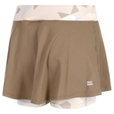 Falda Bidi Badu Paris Estampado Ondulado Marron Bege