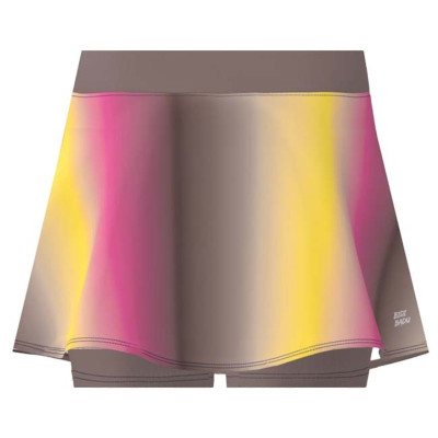 Falda Bidi Badu Spectrum Impresso Ondulado Marron Amarillo
