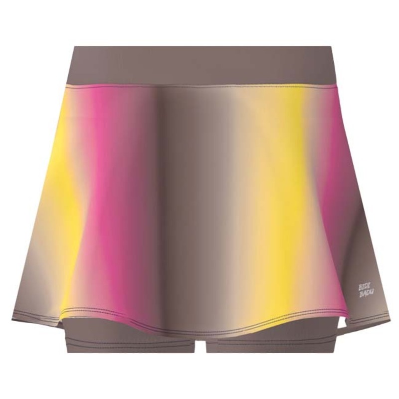 Falda Bidi Badu Spectrum Impresso Ondulado Marron Amarillo