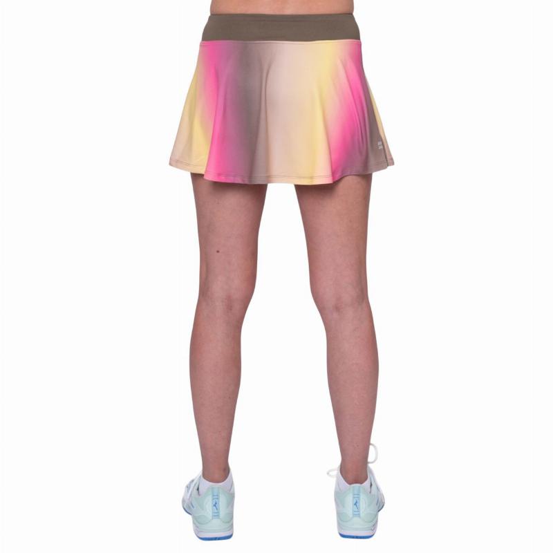 Falda Bidi Badu Spectrum Impresso Ondulado Marron Amarillo