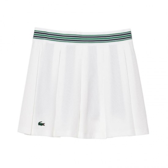 Saia Lacoste Pique Branco Verde