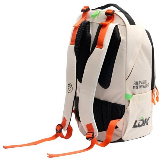 Mochila Lok Maxx Blanco Roto Naranja