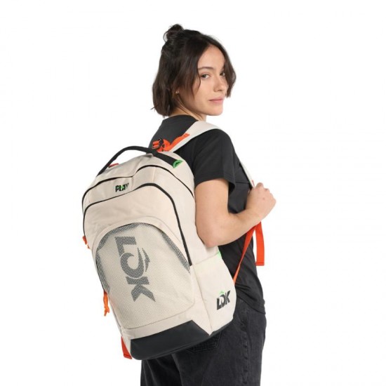 Mochila Lok Maxx Blanco Roto Naranja